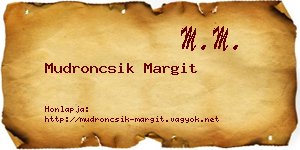 Mudroncsik Margit névjegykártya